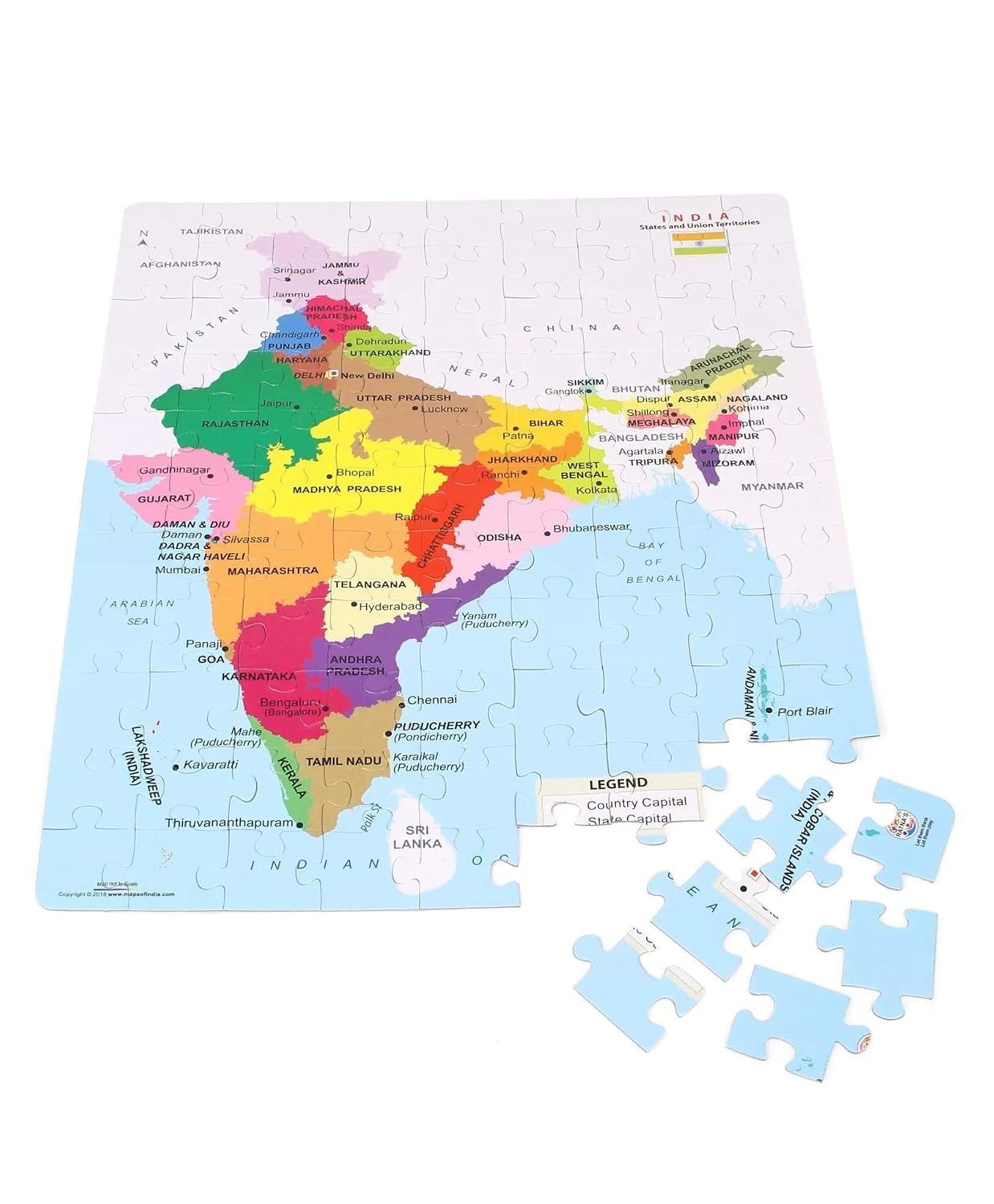 ratna's educational india map jigsaw puzzle (99 pieces)