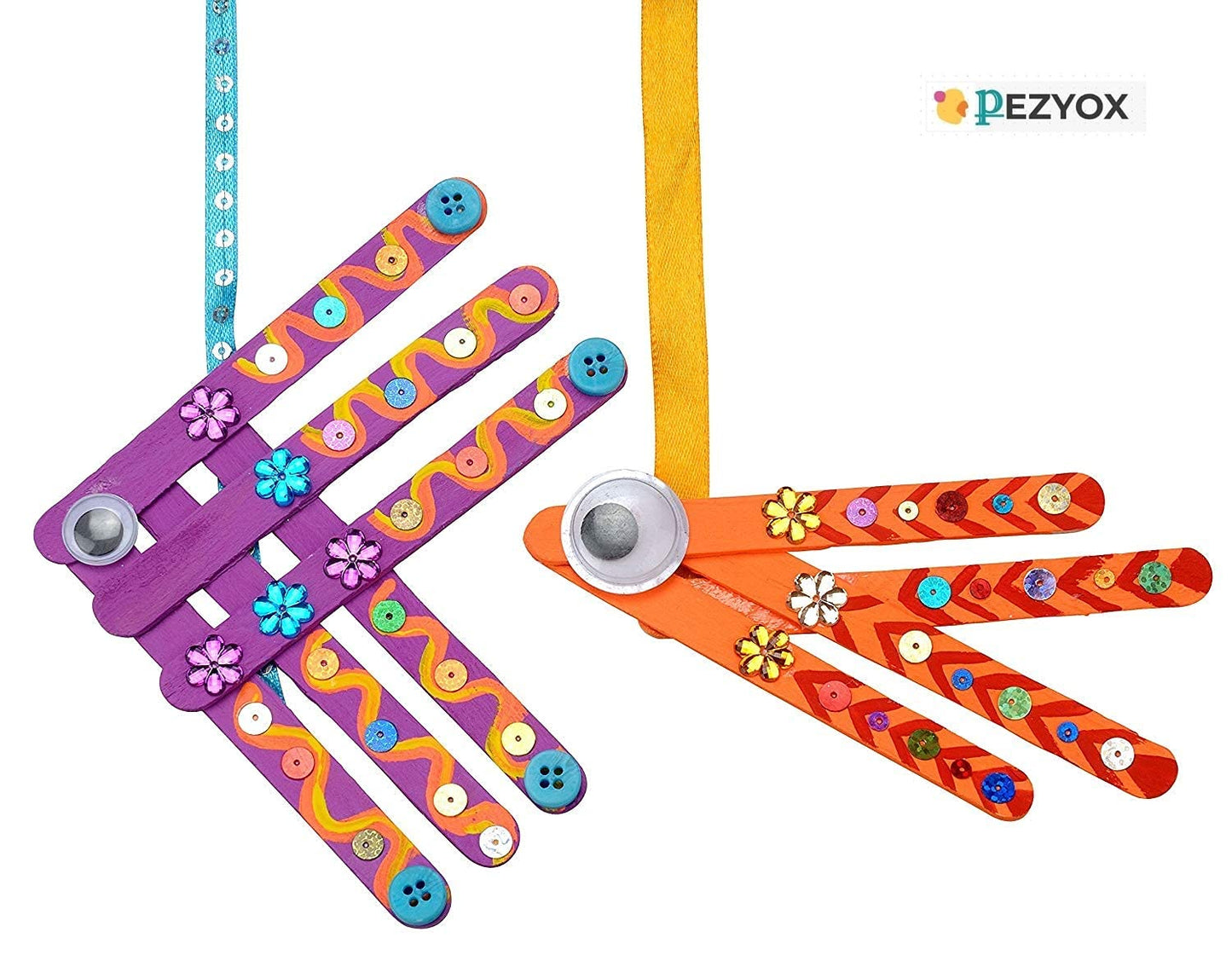 pezyox creative candy craft kit house of gifts satin strips, plastic beads craft kit toys, multicolour