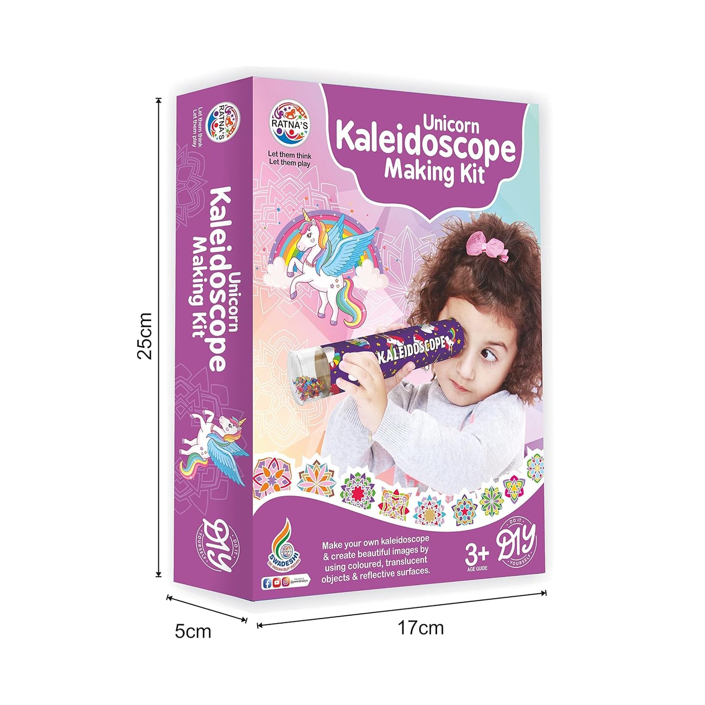 ratnas unicorn kaleidoscope making kit - multicolor