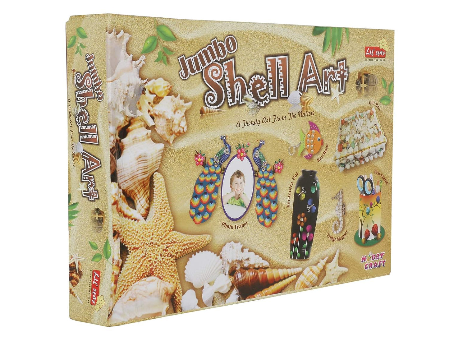 diy hobby, creative lil star jumbo shell art and craft game kit for kids upto 10 years old
