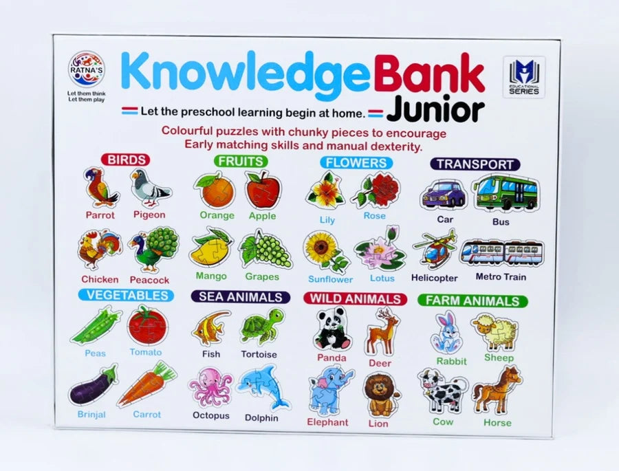 knowledge bank junior | 32 different jigsaw puzzle combo for kids 2+