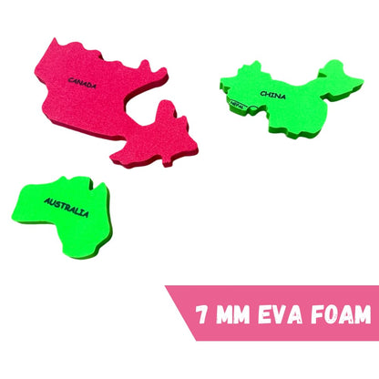 Foam World Map Puzzle | Learn Countries, Geography for Kids, Learning & Educational Toys, Puzzles for Kids Ages 4+