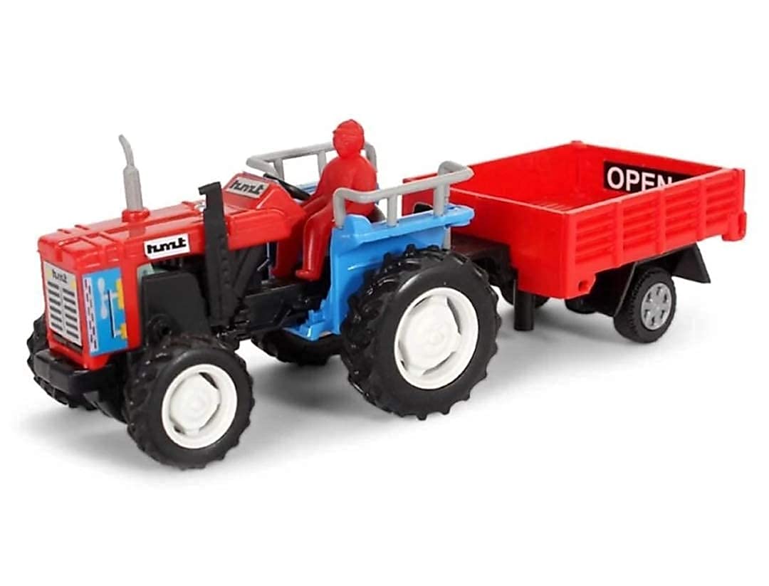 centy toys tractor trolley tractor with detachable trolley - trolley lid opens - pull back action color may vary, 3-12 years
