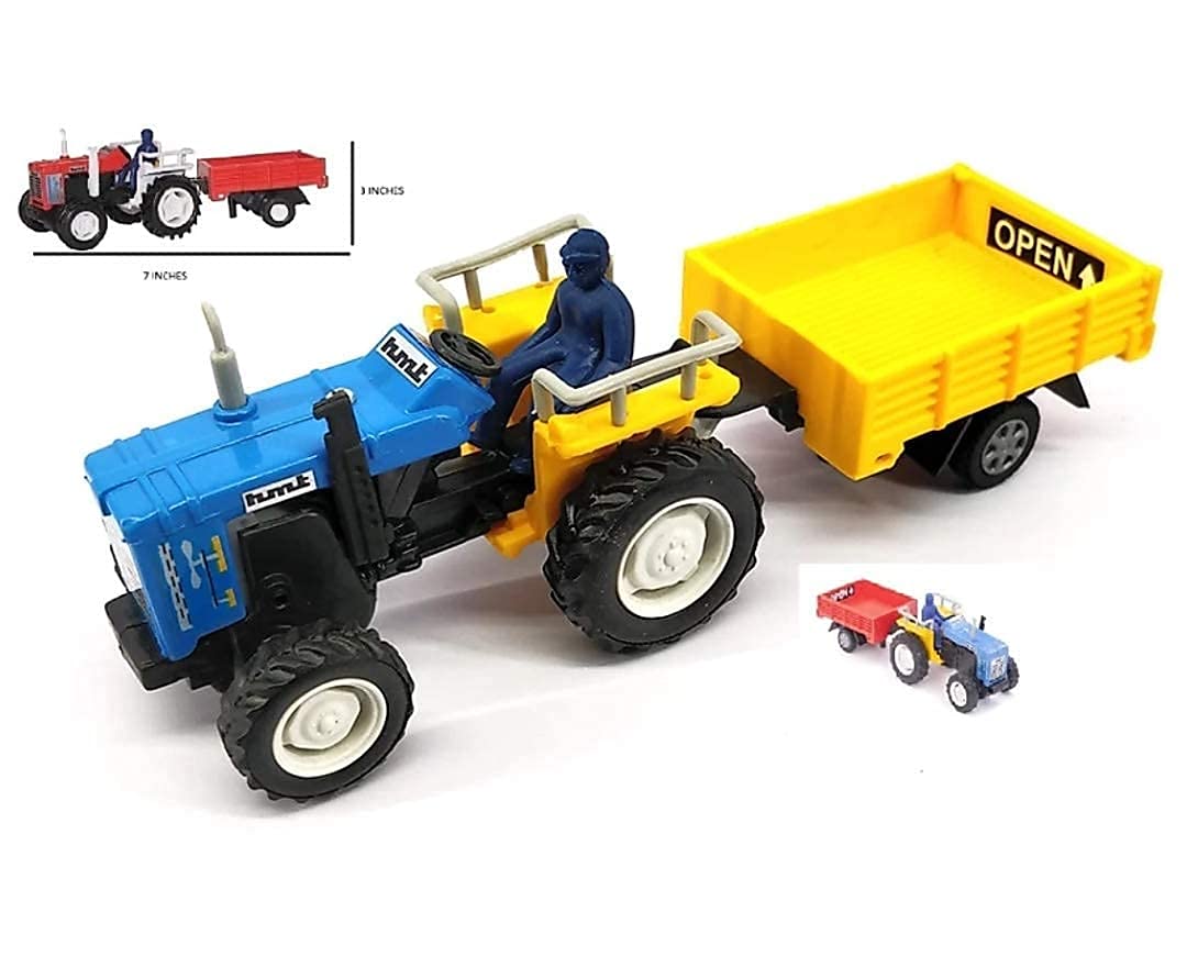 centy toys tractor trolley tractor with detachable trolley - trolley lid opens - pull back action color may vary, 3-12 years