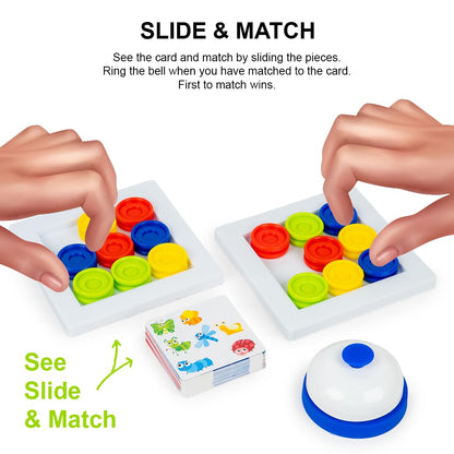 Ratna's Slide & Match, Color & Pattern Matching Learning Toys for Kids 5+ Years, Kids Montessori Slide Puzzle Educational Activity Toy