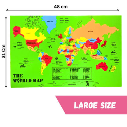 Foam World Map Puzzle | Learn Countries, Geography for Kids, Learning & Educational Toys, Puzzles for Kids Ages 4+