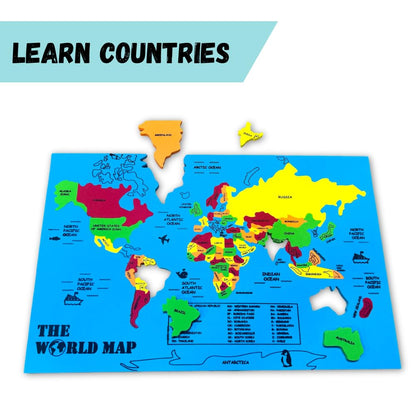 Foam World Map Puzzle | Learn Countries, Geography for Kids, Learning & Educational Toys, Puzzles for Kids Ages 4+