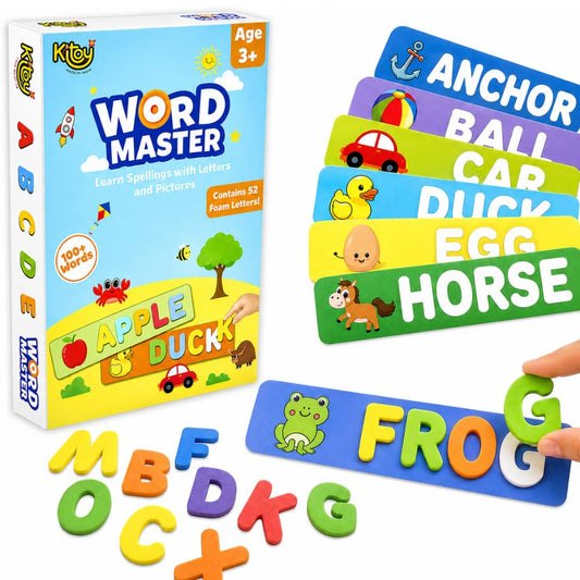 Word Master | Spelling Game for Kids, Early Education Word Making Game with Flash Cards and Alphabets, Non-Toxic, Educational Toy for Kids Boys and Girls, Multicolor, 3+ Years (100+ Words)