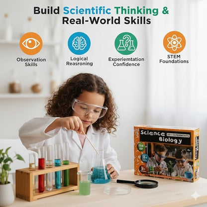 Ekploe Science Biology | 50+ Experiments for Boys and Girls Science Experiment Toy Kit for Ages 8-14| STEM Learning Educational Toys | Birthday Gifts Ideas for Kids