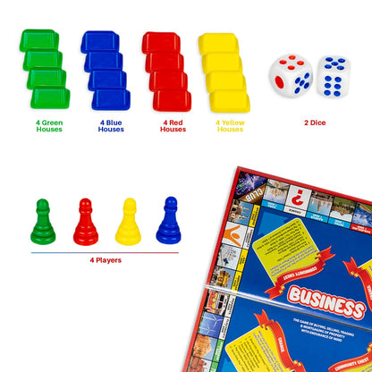 RATNA'S 2 in 1 Business and Chess Deluxe Board Game with Biscuit Coins for Kids - Perfect Family Strategy Game for All Ages