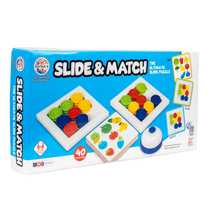 Ratna's Slide & Match, Color & Pattern Matching Learning Toys for Kids 5+ Years, Kids Montessori Slide Puzzle Educational Activity Toy