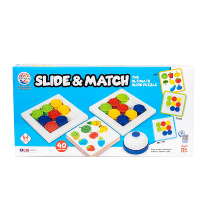 Ratna's Slide & Match, Color & Pattern Matching Learning Toys for Kids 5+ Years, Kids Montessori Slide Puzzle Educational Activity Toy