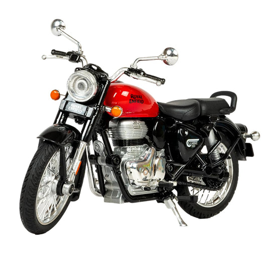 Royal Enfield 1:15 Scale Diecast Motorcycle Model Toy, Pull Back Action, Bullet Bike Detacheble Parts with 3 Colored Fuel Tank, Miniature Replica for Collectors & Kids Age 3+ Years