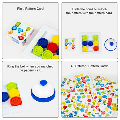 Ratna's Slide & Match, Color & Pattern Matching Learning Toys for Kids 5+ Years, Kids Montessori Slide Puzzle Educational Activity Toy