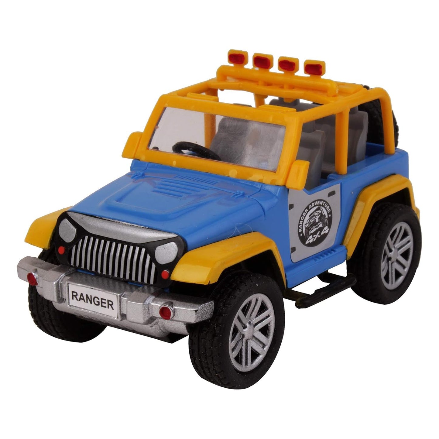 ranger adventure multi colour jeep toy for kids – pull-back action car with realistic design, off-road style suv toy vehicle for boys & girls (3+ years)