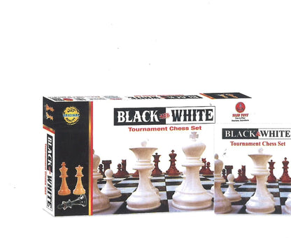 Toys Black and White Tournament Chess Set – Professional Roll-Up Vinyl Board Game with Solid Plastic Chessmen Pieces for Kids and Adults