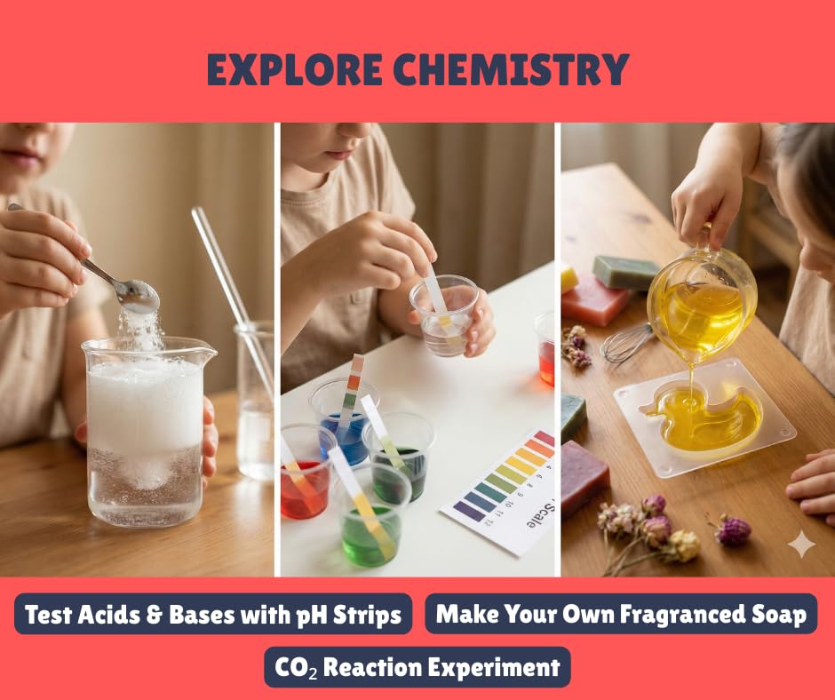 lay craft (eksploe) 3-in-1 science kit for kids (8+) | 155+ experiments | stem learning toy | biology, chemistry & physics lab set | diy educational science kit with 40 + tools & materials