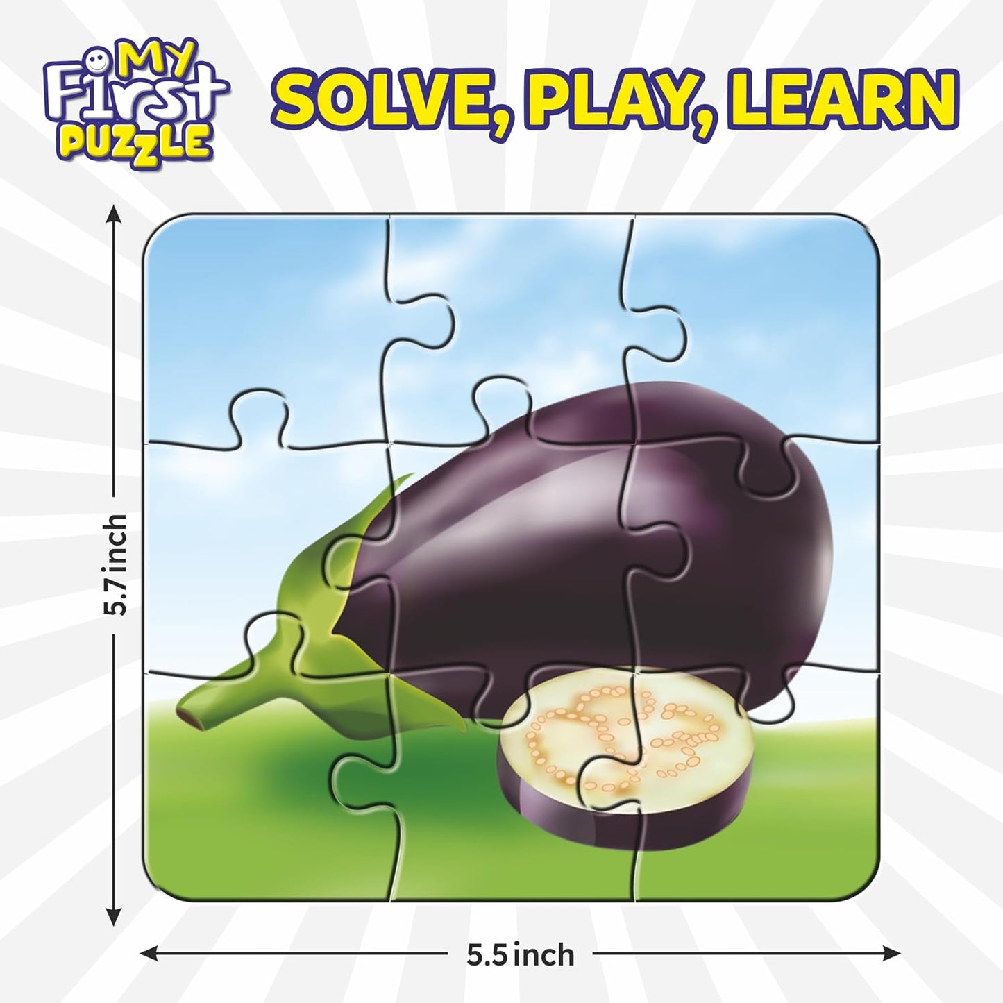 my first vegetables puzzle set for kids | 6-in-1 educational jigsaw | 54 pcs learning puzzle | onion, tomato, cabbage, potato | age 4+ boys & girls