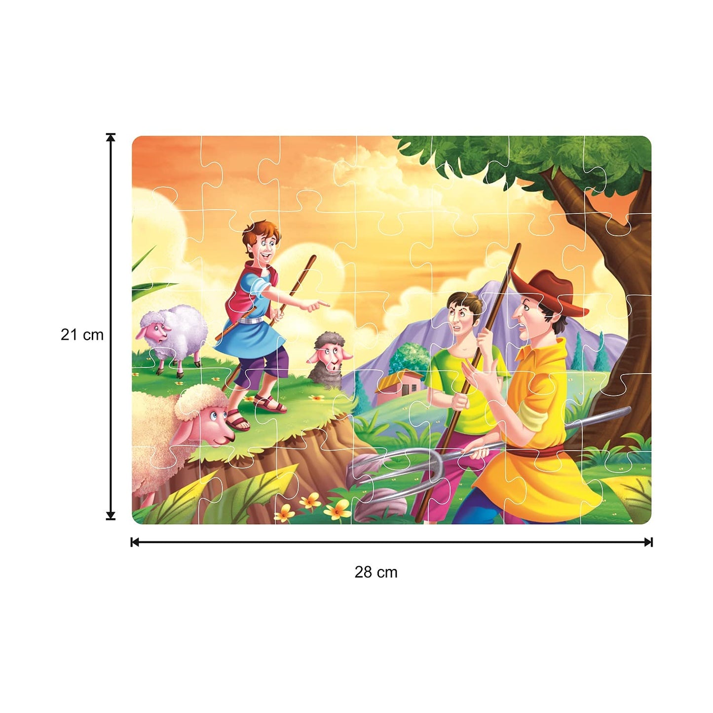 ratna's story jigsaw puzzle the shephard boy and the lion for kids. this pack includes 3 jigsaw puzzle and a story book inside