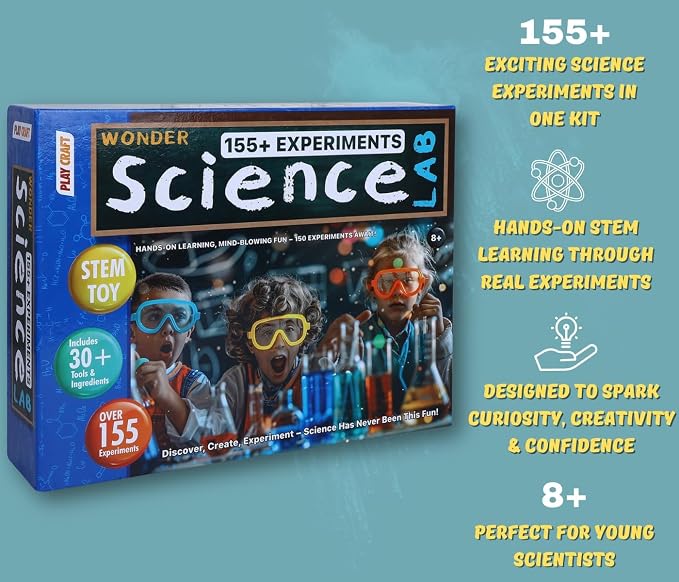 wonder science lab kit for kids | 155+ stem science experiments boys & girls age 8+ year