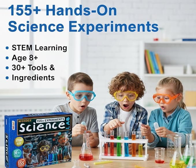 wonder science lab kit for kids | 155+ stem science experiments boys & girls age 8+ year