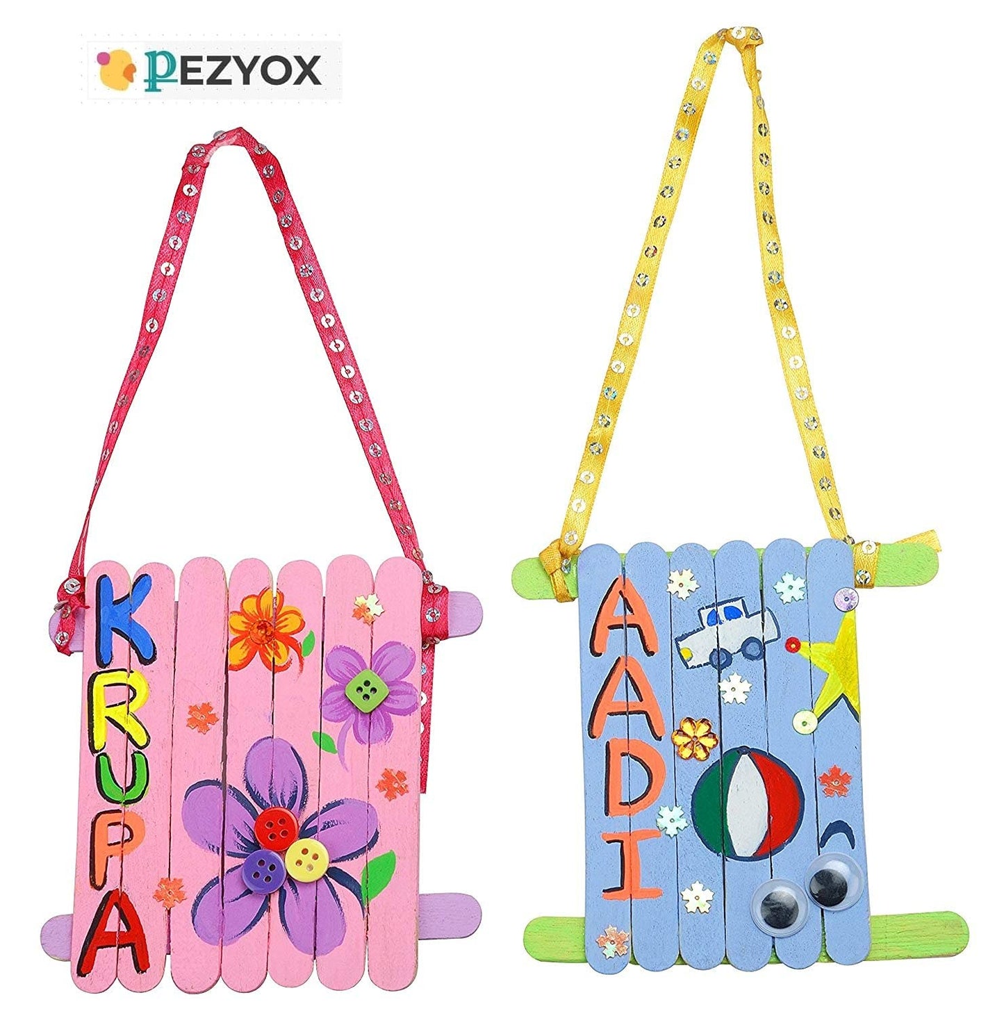 pezyox creative candy craft kit house of gifts satin strips, plastic beads craft kit toys, multicolour