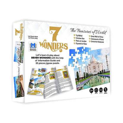7 Wonders of The World Jigsaw Puzzle. 7 Different Jigsaw Puzzles Included in The Pack with an Information Guide Inside
