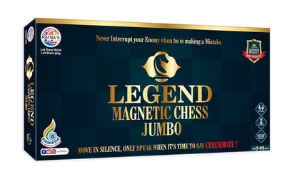Ratna's Legend Magnetic Chess Jumbo Size Foldable Magnetic Chess Board Set with Magnetic Pieces Having Storage Case for Each Piece, Board Games for Kids and Adults (16.5x16.5 Inches)