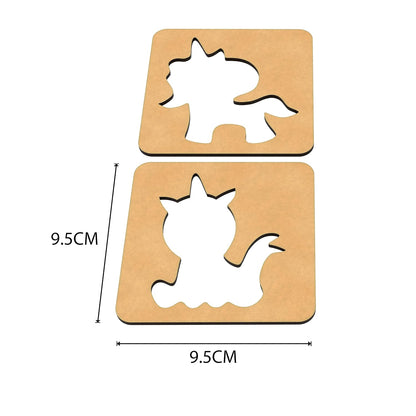 Ratnas Unicorn Stencil Art Wooden 2 in 1 DIY Craft Kit for Kids 5+