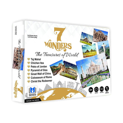 7 Wonders of The World Jigsaw Puzzle. 7 Different Jigsaw Puzzles Included in The Pack with an Information Guide Inside