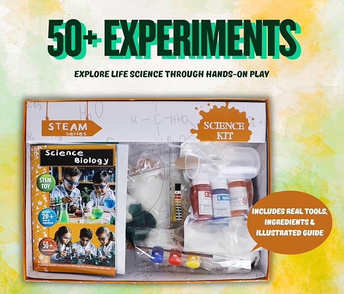 ekploe science biology | 50+ experiments for boys and girls science experiment toy kit for ages 8-14| stem learning educational toys | birthday gifts ideas for kids