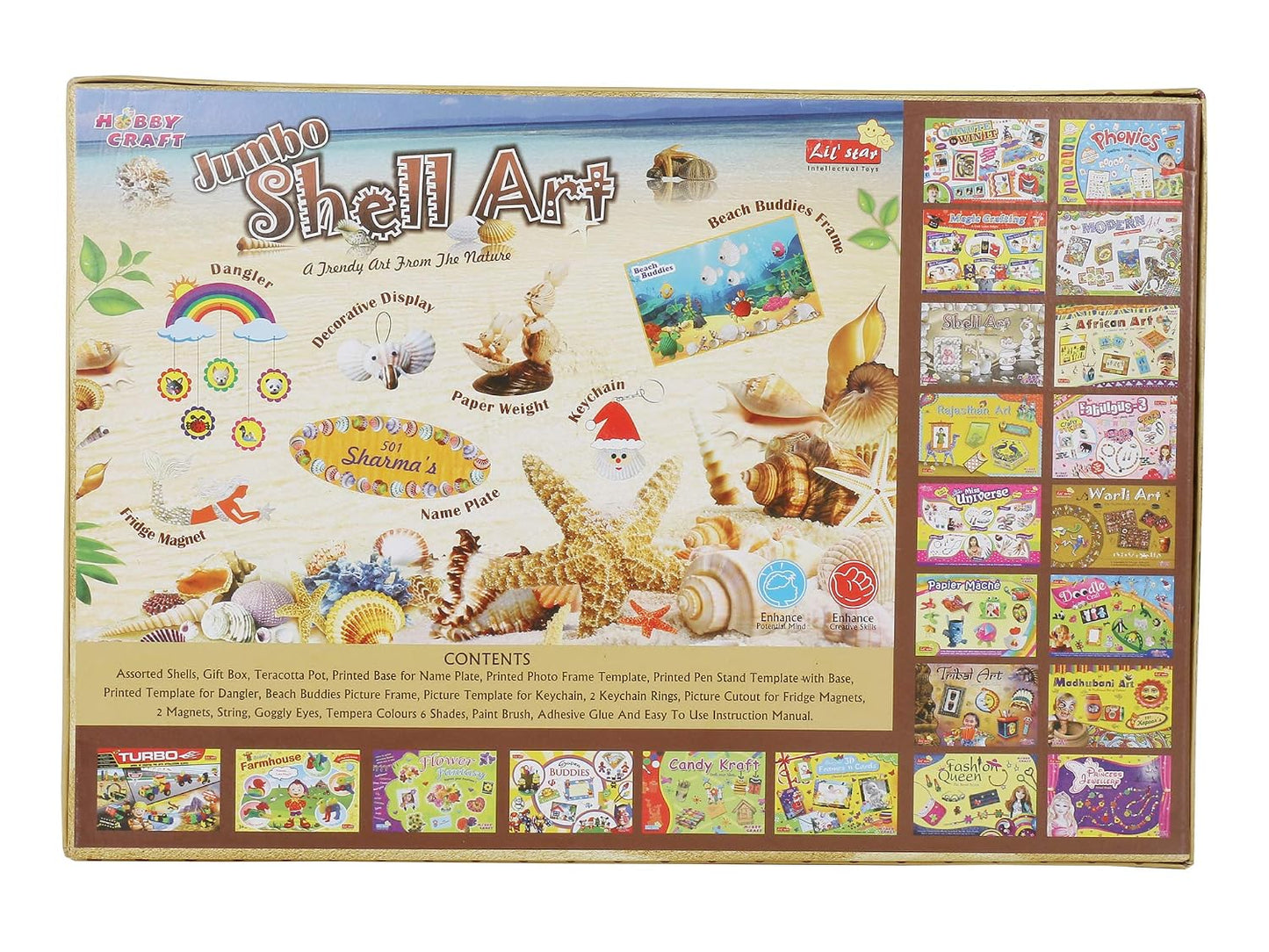 diy hobby, creative lil star jumbo shell art and craft game kit for kids upto 10 years old