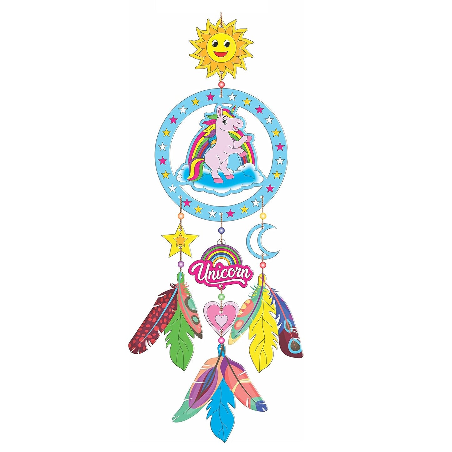 ratna's make your own dream catcher unicorn theme diy kit for kids 5+