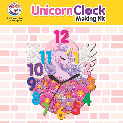 Ratna's Unicorn Clock Making Kit Wooden DIY Art & Craft Kit for Kids