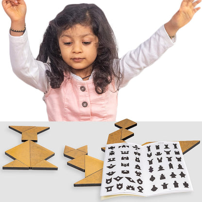 Tangram Puzzle 7 Pieces and 786 Patterns Educational Jigsaw Puzzle Game of Shapes for Mind Development of Kids