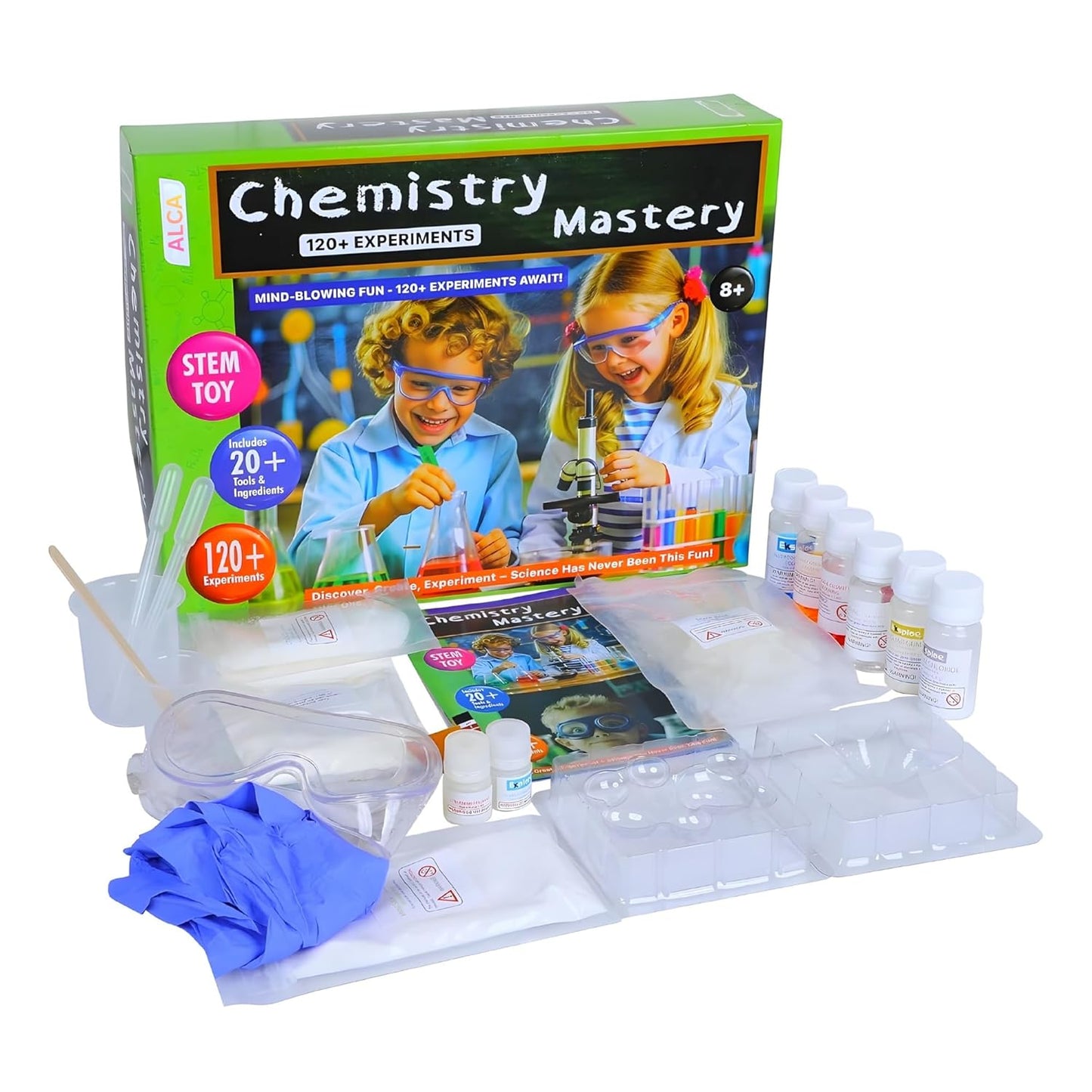 alca chemistry mastery science experiment kit for boys & girls ages 7-14 | birthday gifts ideas for kids | stem learning educational toys & stem toys for boys 7-14 years | experiment kit