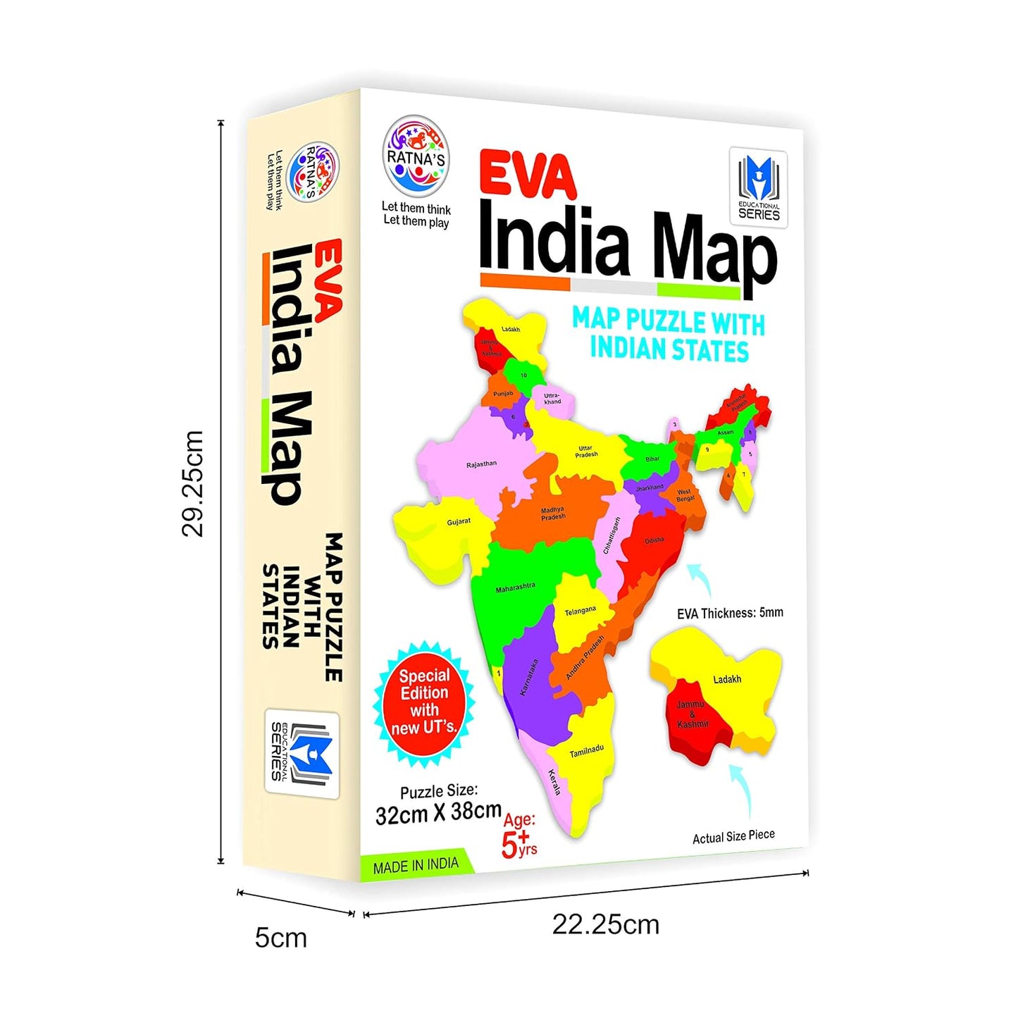 ratna's educational jigsaw puzzle range for kids (eva india map)