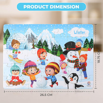 Ratna's 4 in 1 Indian Seasons Jigsaw Puzzle for Kids. 4 Jigsaw Puzzles 35 Pieces Each