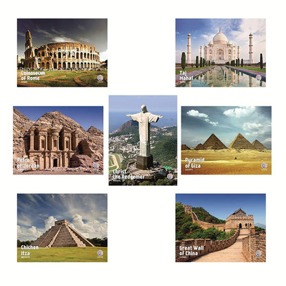 7 Wonders of The World Jigsaw Puzzle. 7 Different Jigsaw Puzzles Included in The Pack with an Information Guide Inside