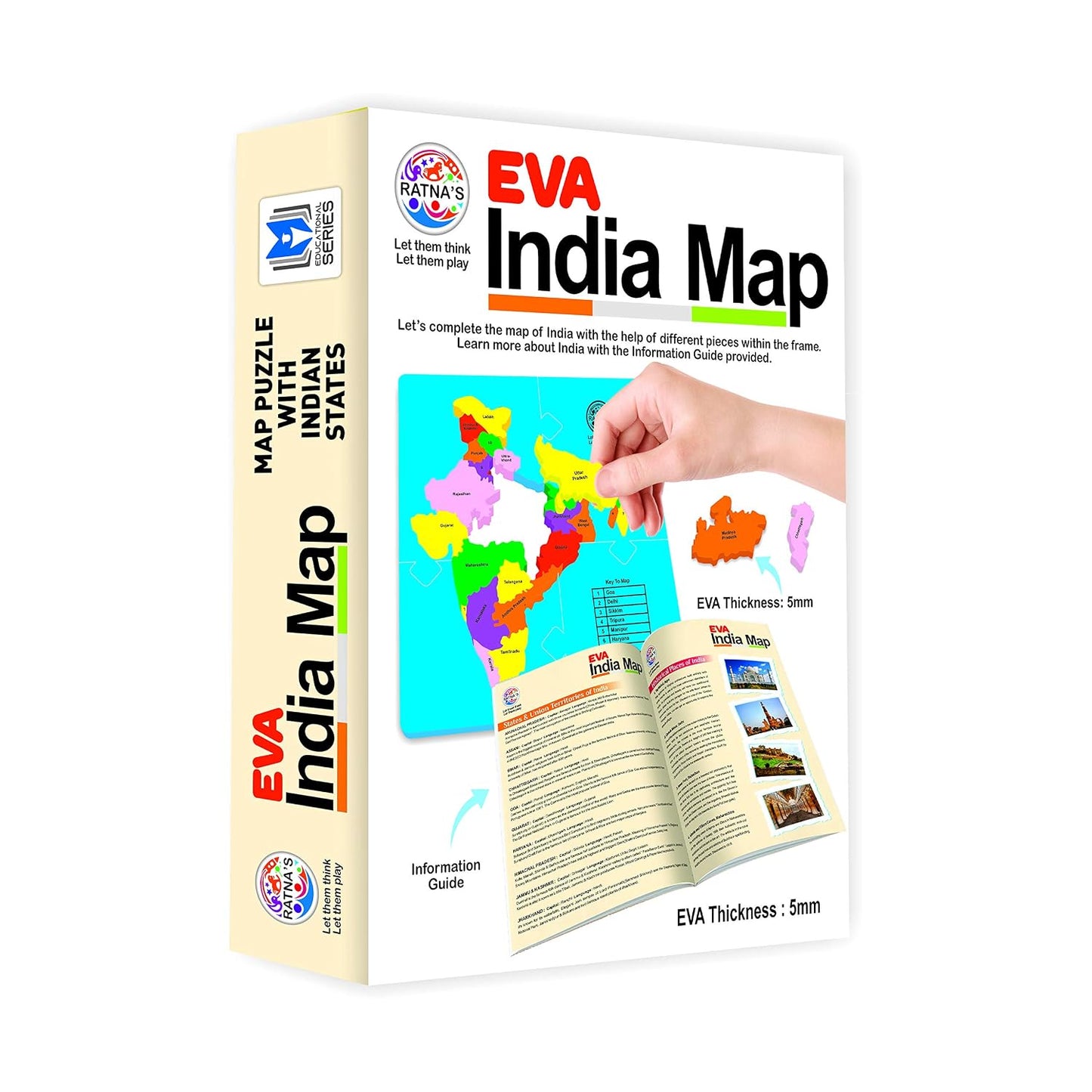 ratna's educational jigsaw puzzle range for kids (eva india map)