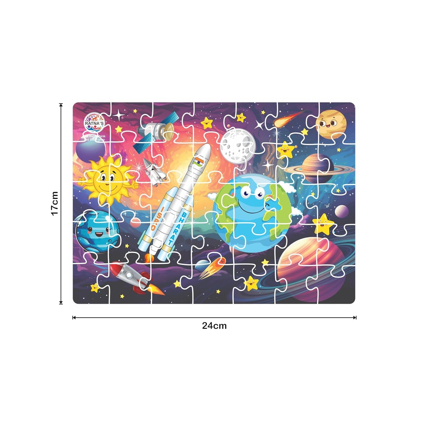ratna's 4 in 1 chandrayaan jigsaw puzzle (4 x 35 pieces) for kids 3+ years