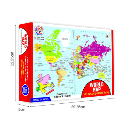 RATNA'S Educational Jigsaw Puzzle Range for Kids (World MAP)