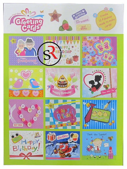 Ekta DIY Craft Kit 12 Fabolous Ready to Make Cards (Multicolour)