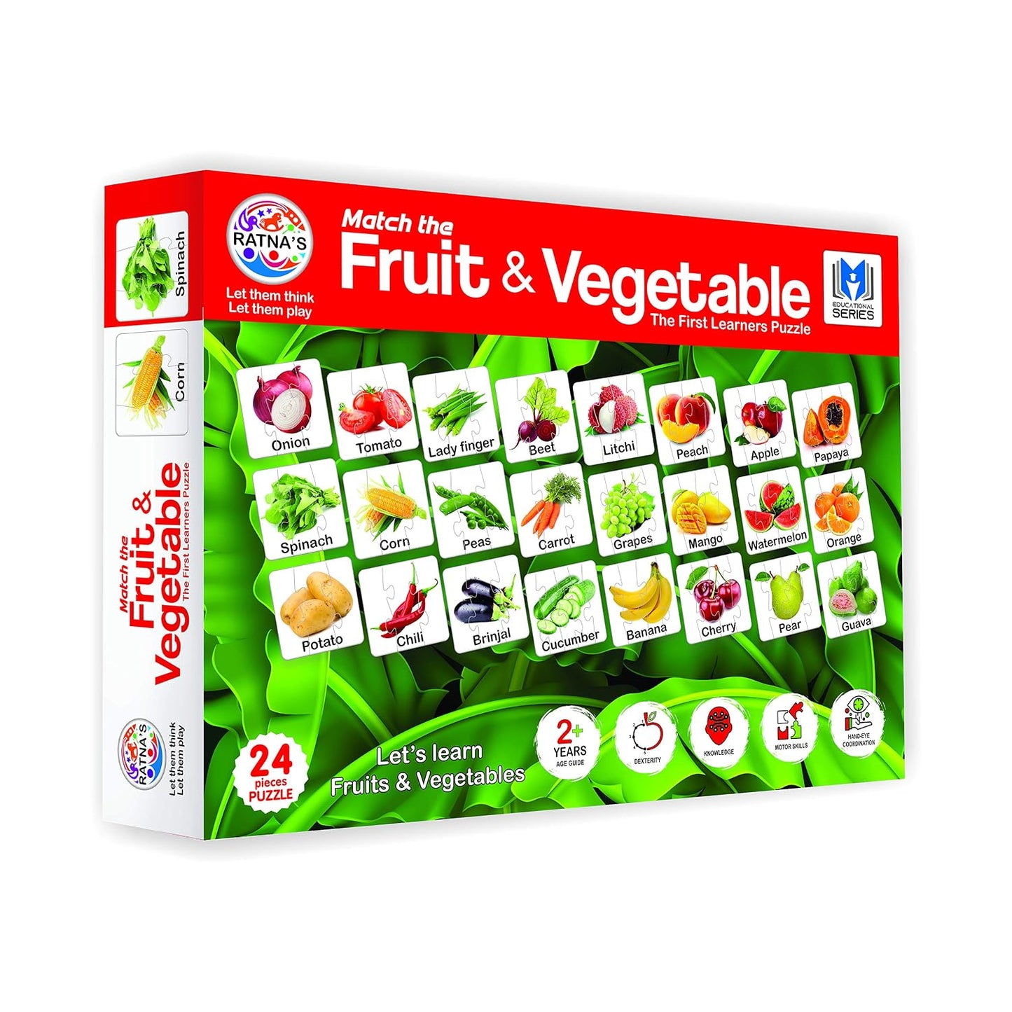 ratna's educational jigsaw puzzle range for kids (match the fruit & vegetable)