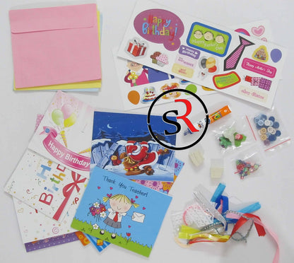 Ekta DIY Craft Kit 12 Fabolous Ready to Make Cards (Multicolour)