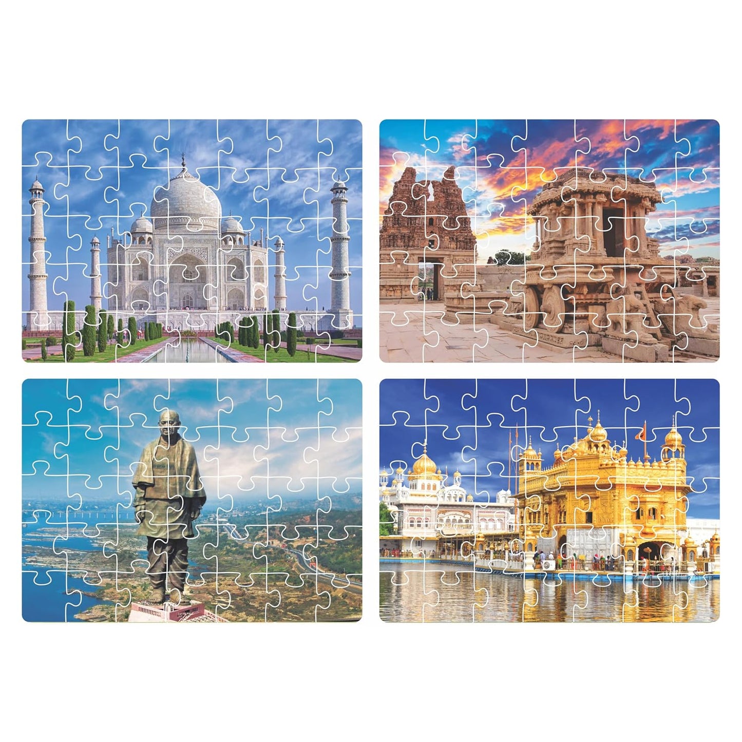ratna's 4 in 1 wonders of india jigsaw puzzle (4 x 35 pieces) each puzzle size 24 x 17 cm educational toy for kids 3+ years