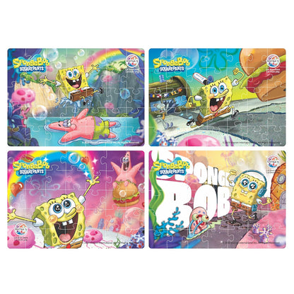 Ratna's 4-in-1 Spongebob Jigsaw Puzzle Size 24cm x 17cm, 140 Pieces (4 X 35pcs Each) Floor Puzzles for Kids for Age 3+