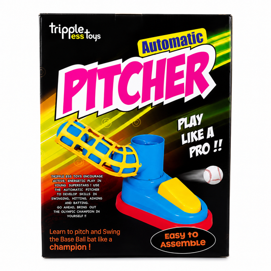 Automatic Pitcher Baseball Toy Set | Bat, Balls & Pitching Machine