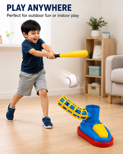 Automatic Pitcher Baseball Toy Set | Bat, Balls & Pitching Machine