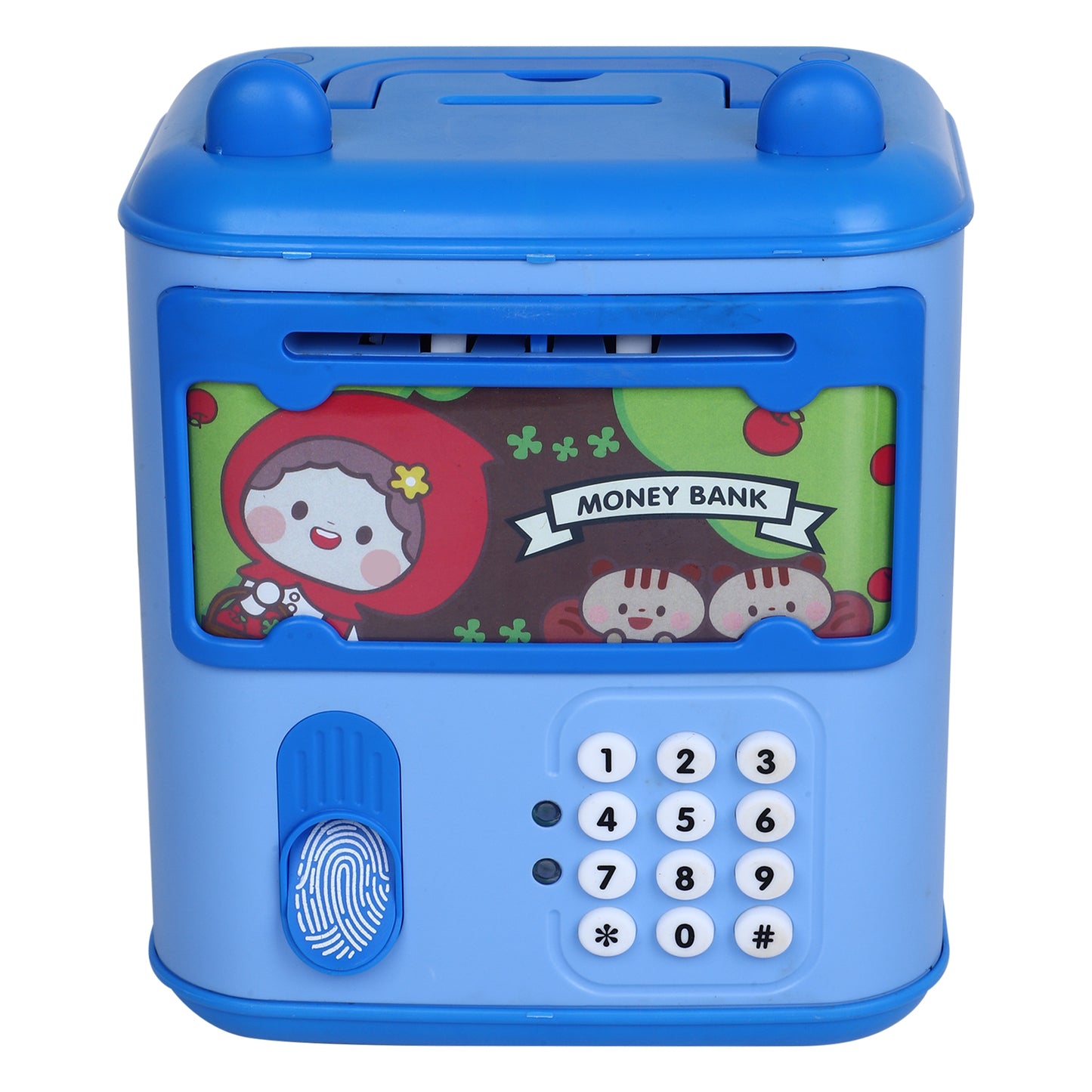play craft 5 in 1 money bank with password & fingerprint sensor, blue, 3y+